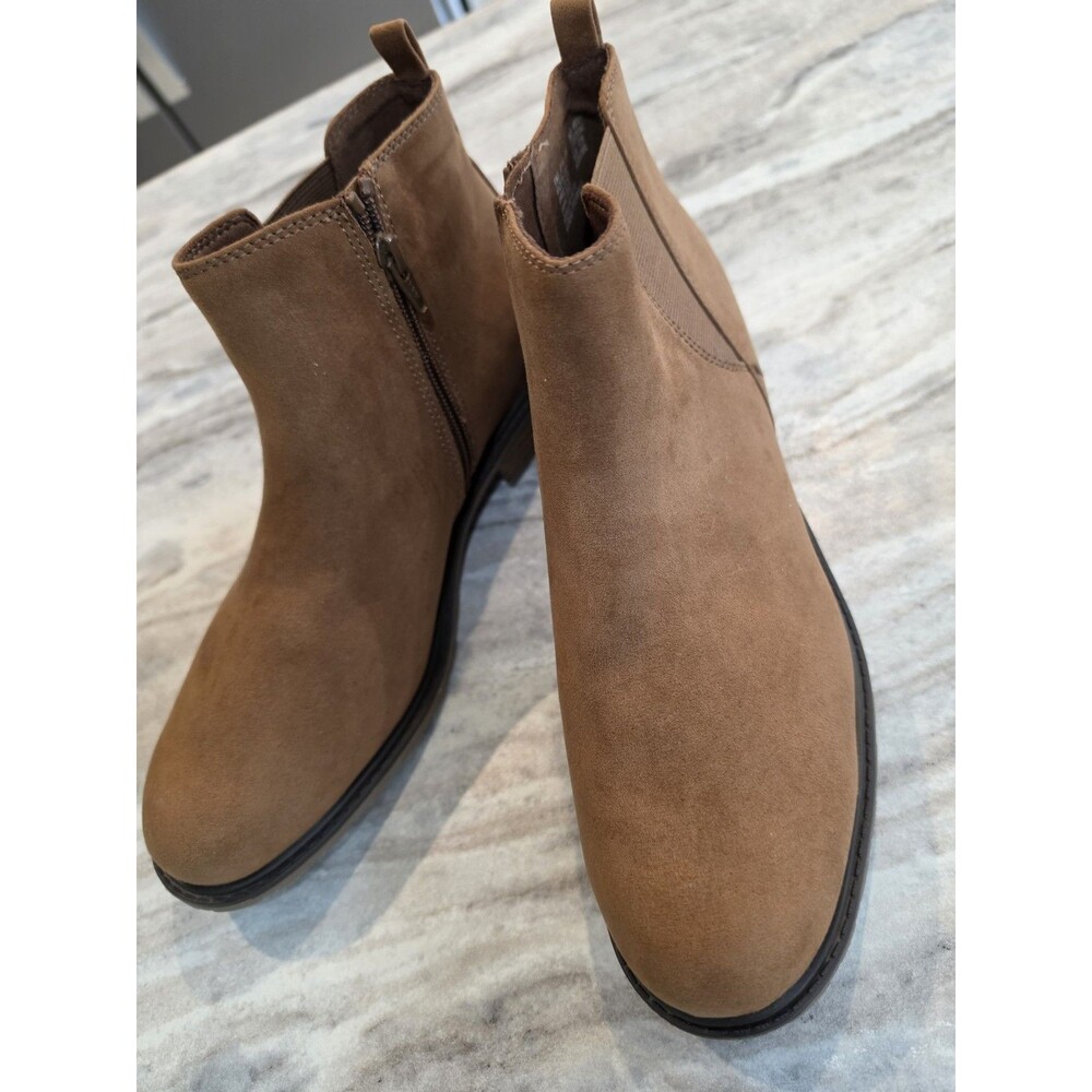 Sonoma Goods For Life Women's 9.5M Brown Suede Ankle Boots Side Zip- NWOT